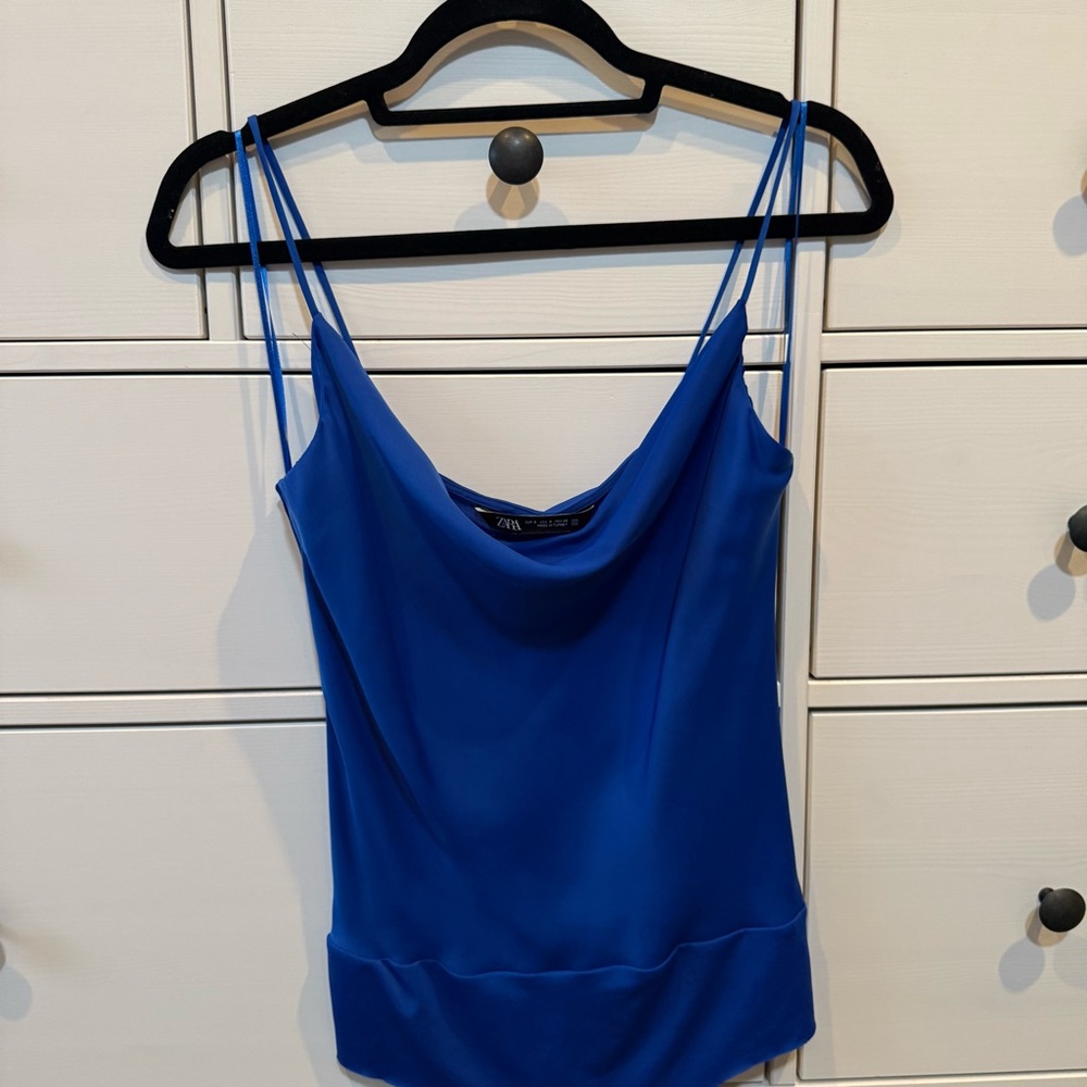 Zara Women's Blue Cami Bodysuit